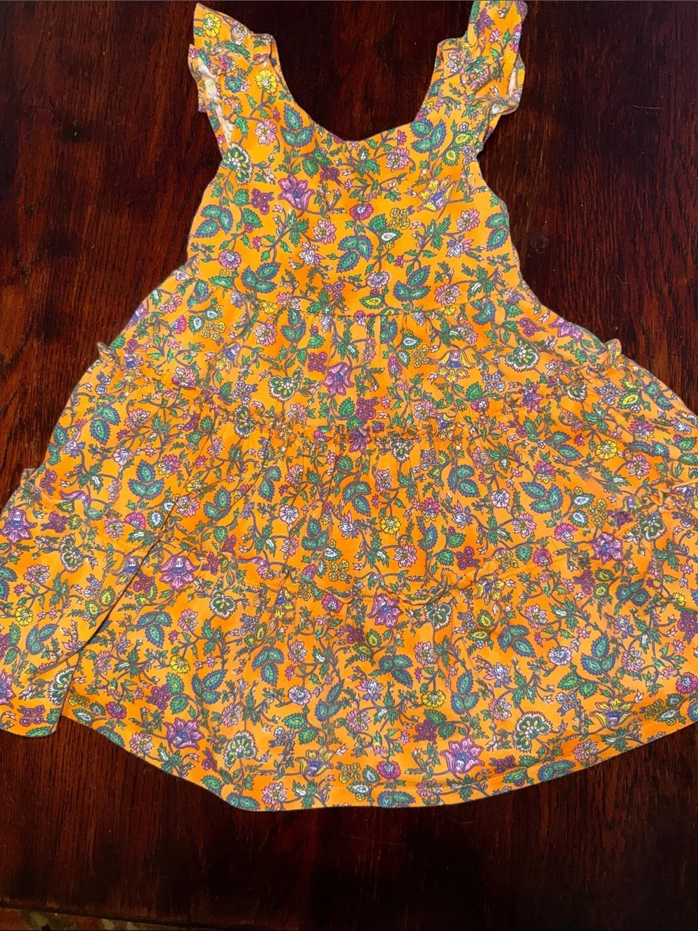 Ralph Lauren Orange Floral Sundress with Ruffle Straps